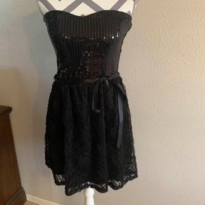 Charlotte Russe Black Sequined Strapless Dress 6